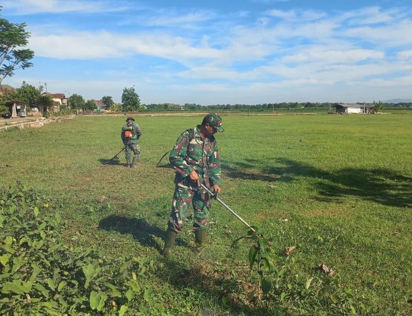 Gotong Royong Akhir TMMD ke-128: Satgas dan Warga Siapkan Lapangan Gunungpanti